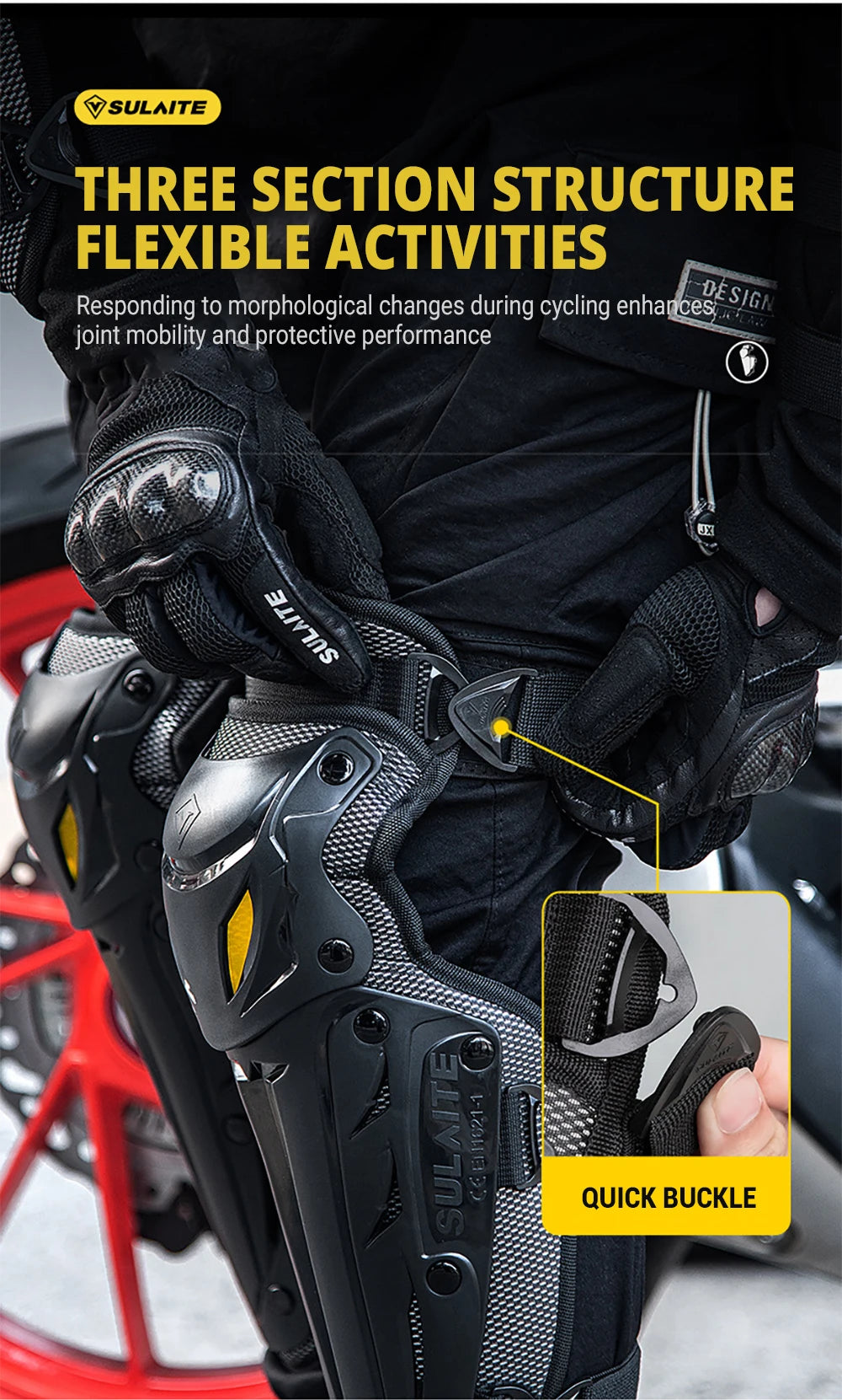 Motorcycle Knee Pad Elbow Protective Combo Knee Protector Equipment Gear Outdoor Sport Motocross Knee Pad Ventilate Four Seasons