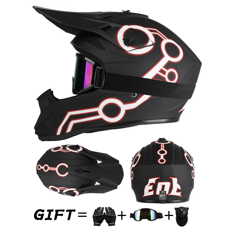 Off road motorcycle helmet rally downhill full helmet riding with goggles suitable for all seasons for men women and children