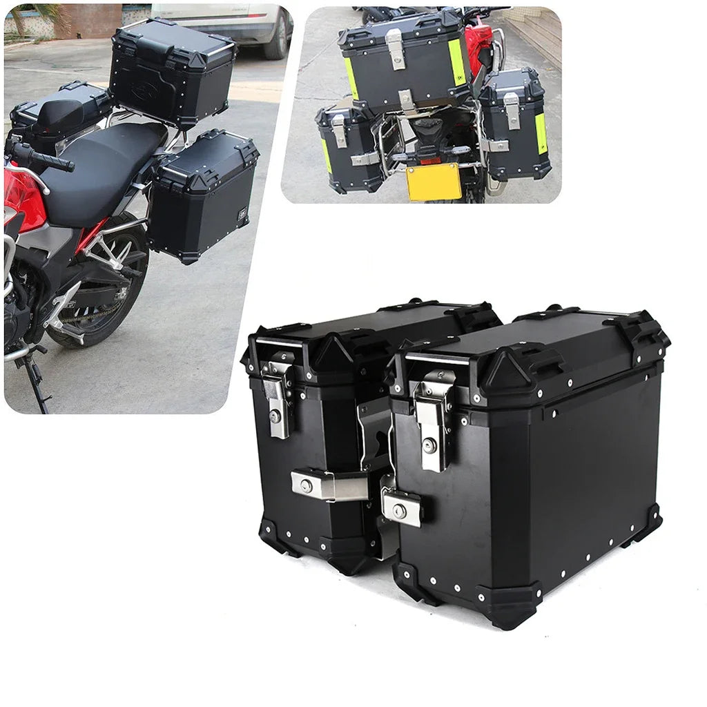 38L Universal Motorcycle Rear Top Box Side Luggage Case Para Motos Storage Trunk Lock Travel Aluminum Alloy Tool Box
