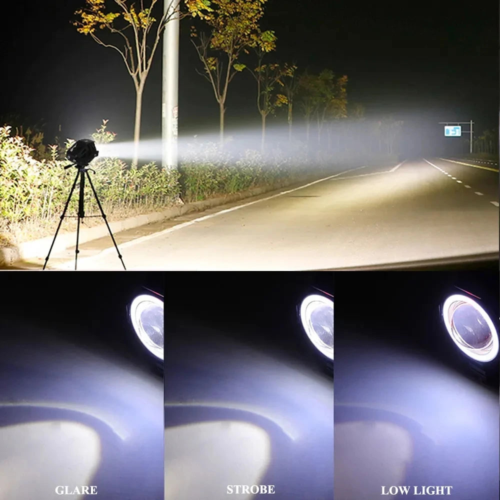 Motorcycle Headlight Fog Lights Super Bright Abgle Eyes Additional Spotlights Headlamp Motorcycle Auxiliary U7 LED Driving Lamp