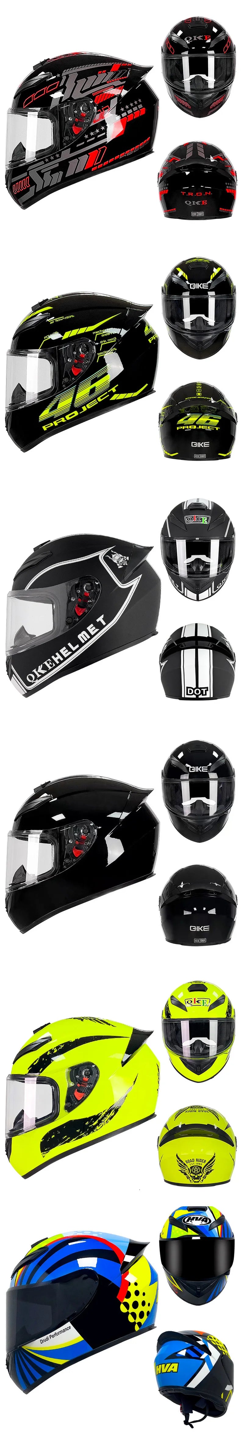 DOT Approved Motorcycle Full Face Helmet for Men Full Helmets Racing Scooter Cruiser Helm Kask Female Sports Helmet Motocross
