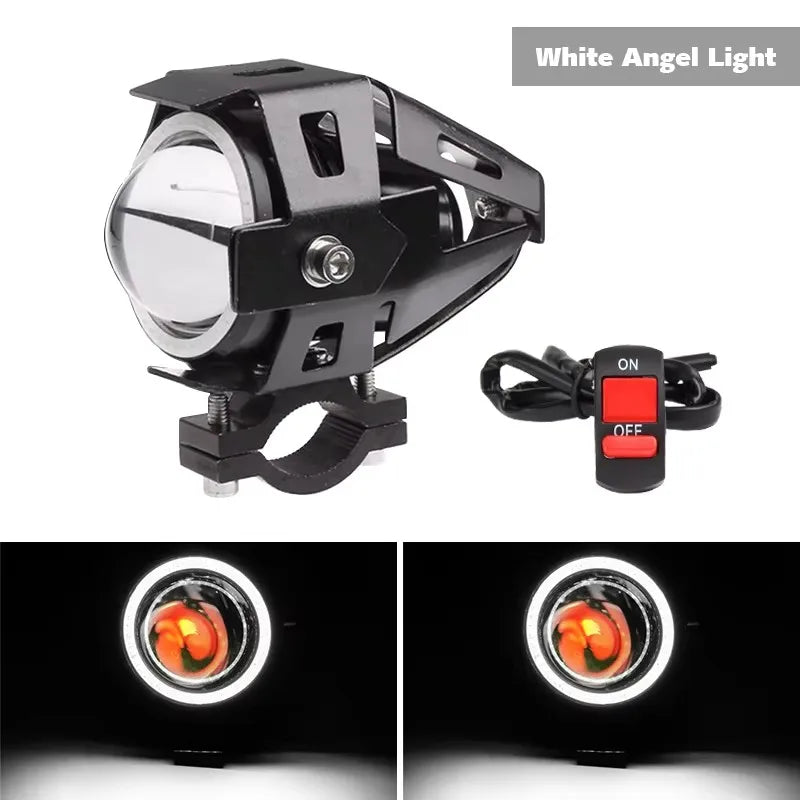 Motorcycle Headlight Fog Lights Super Bright Abgle Eyes Additional Spotlights Headlamp Motorcycle Auxiliary U7 LED Driving Lamp