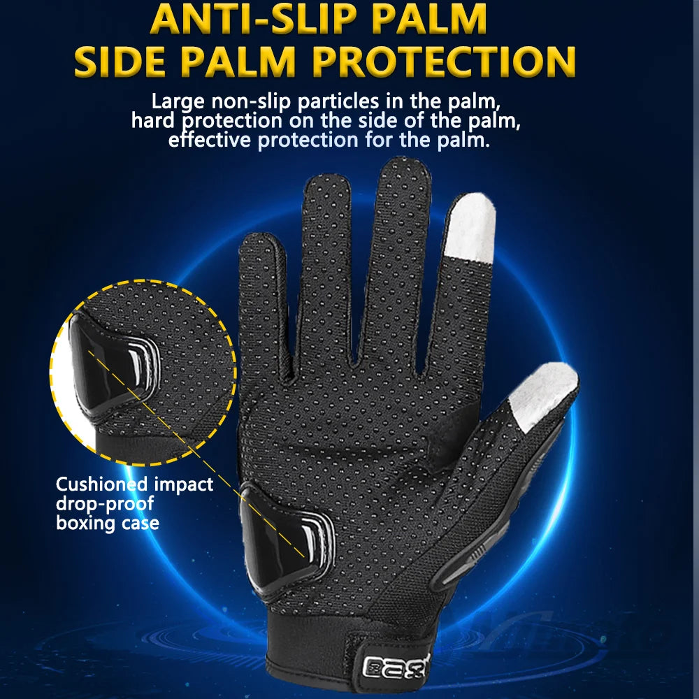 Summer Breathable Full Finger Motorcycle Gloves Non-slip Wear-resistant Motocross Racing Gloves Touch Screen Moto Biker Gloves