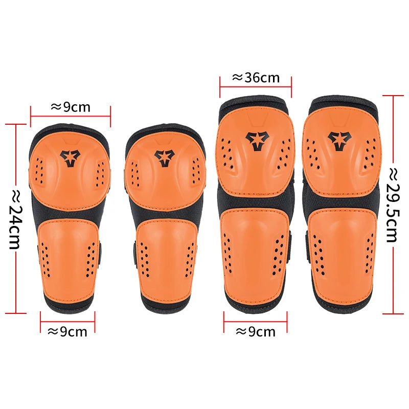 Children's Full Set Protective Gear Armor Vest Knee And Elbow Pads 5 PCS Kids Motorcycle Cycling Roller Skating Protective Gear