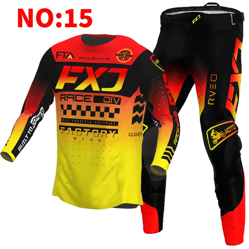 motocross child set Motorcycle jersey and pants kids clothing big boy girl Youth mx gear set Customized Number Nameracing suit