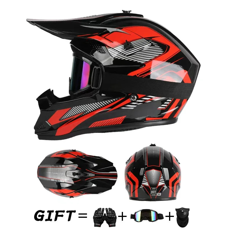 Off road motorcycle helmet rally downhill full helmet riding with goggles suitable for all seasons for men women and children