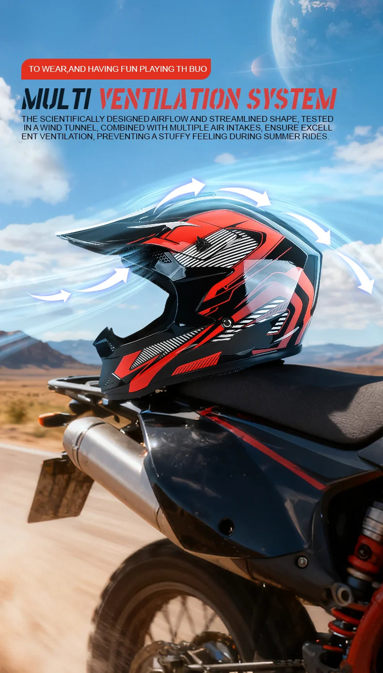 Off road motorcycle helmet rally downhill full helmet riding with goggles suitable for all seasons for men women and children