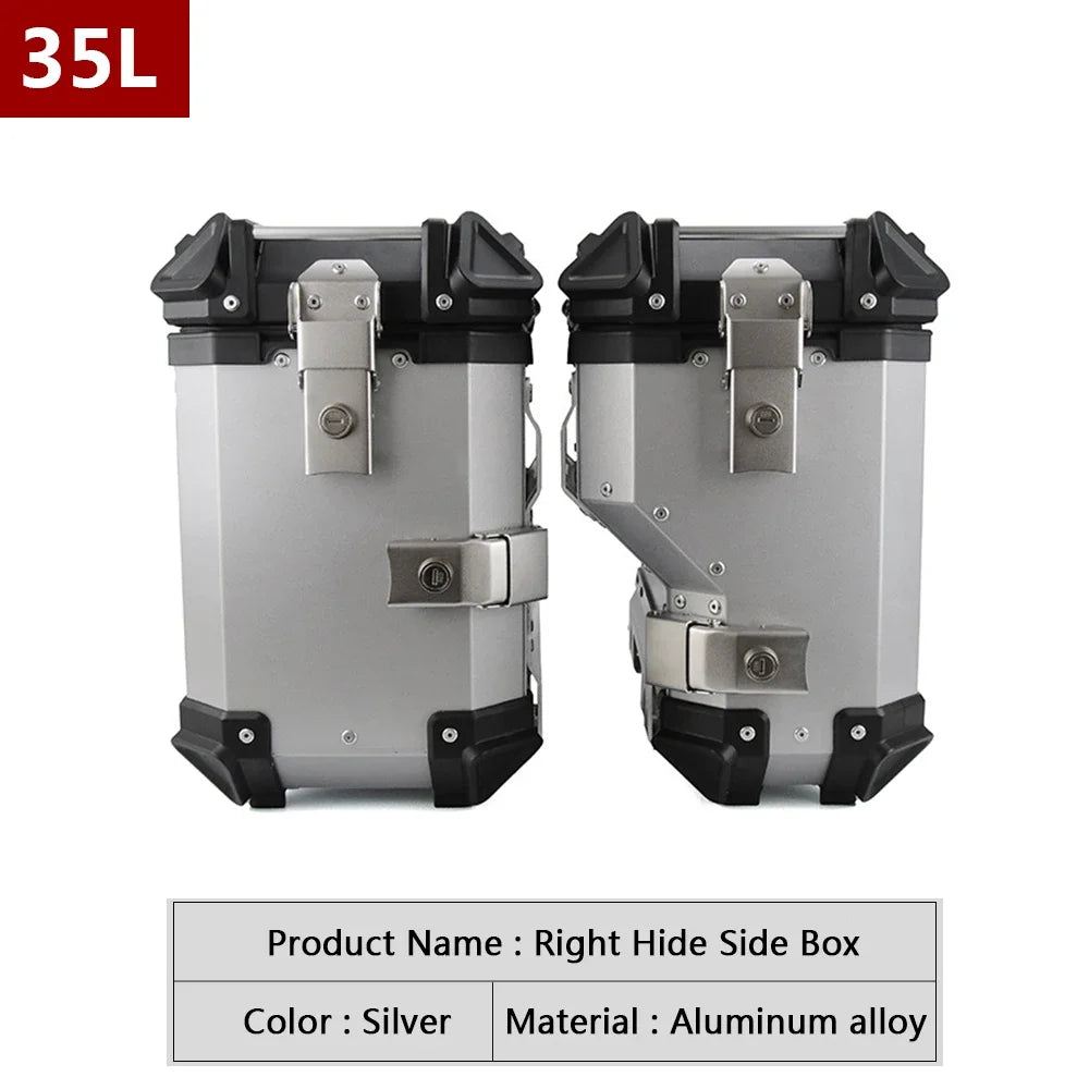38L Universal Motorcycle Rear Top Box Side Luggage Case Para Motos Storage Trunk Lock Travel Aluminum Alloy Tool Box