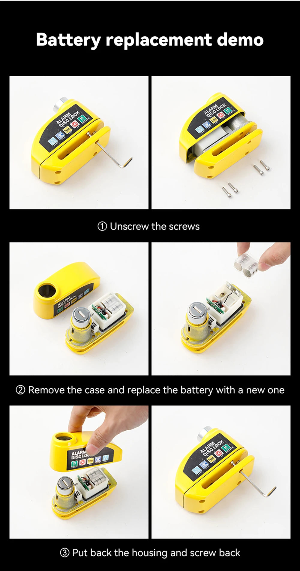 Motorcycle Alarm Disc Brake Lock Security Moto Wheel Disk Padlock Waterproof 110dB Loud Anti Theft Alarma Motorcycle Disc Lock