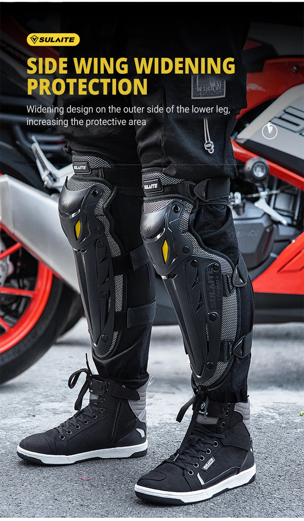 Motorcycle Knee Pad Elbow Protective Combo Knee Protector Equipment Gear Outdoor Sport Motocross Knee Pad Ventilate Four Seasons