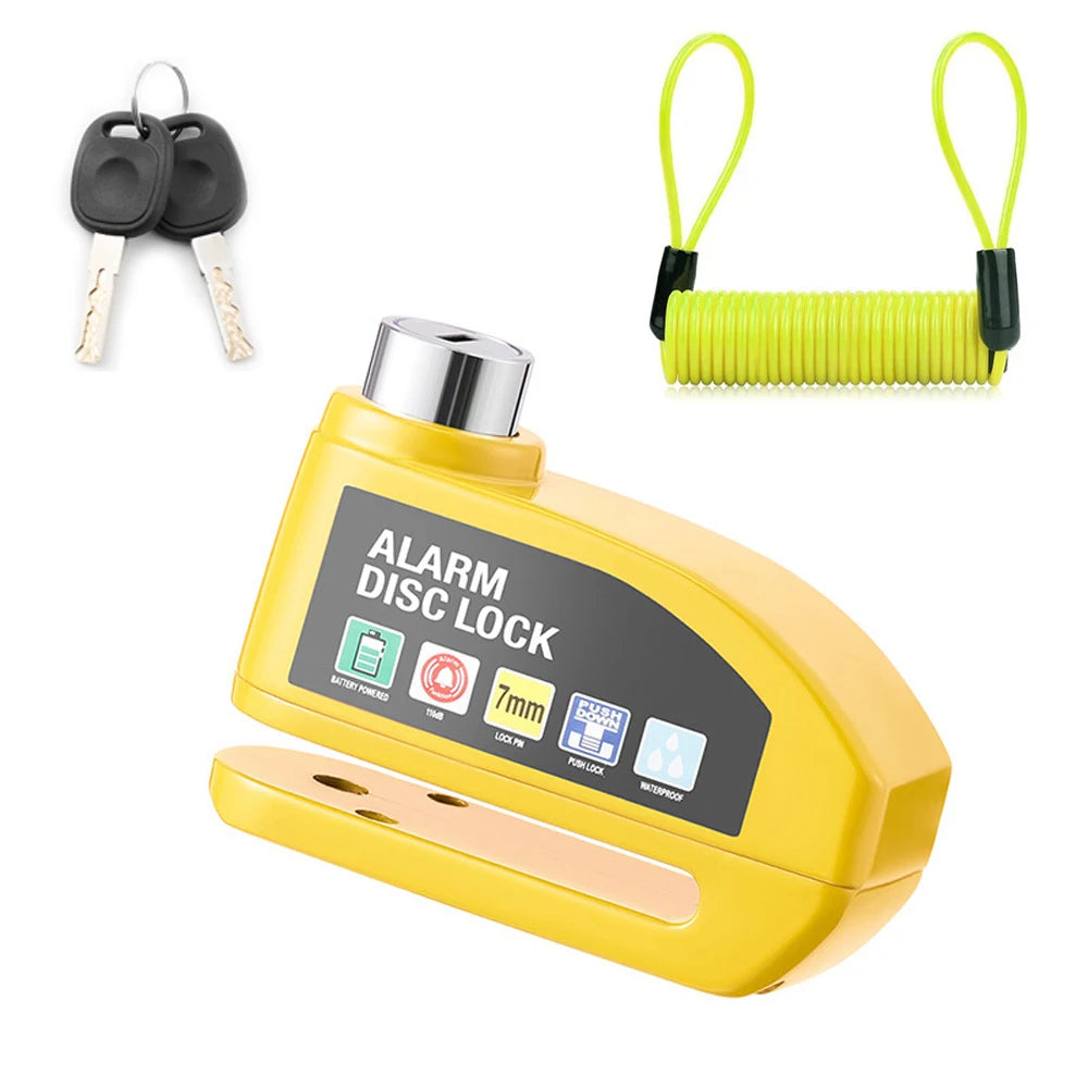 Motorcycle Alarm Disc Brake Lock Security Moto Wheel Disk Padlock Waterproof 110dB Loud Anti Theft Alarma Motorcycle Disc Lock