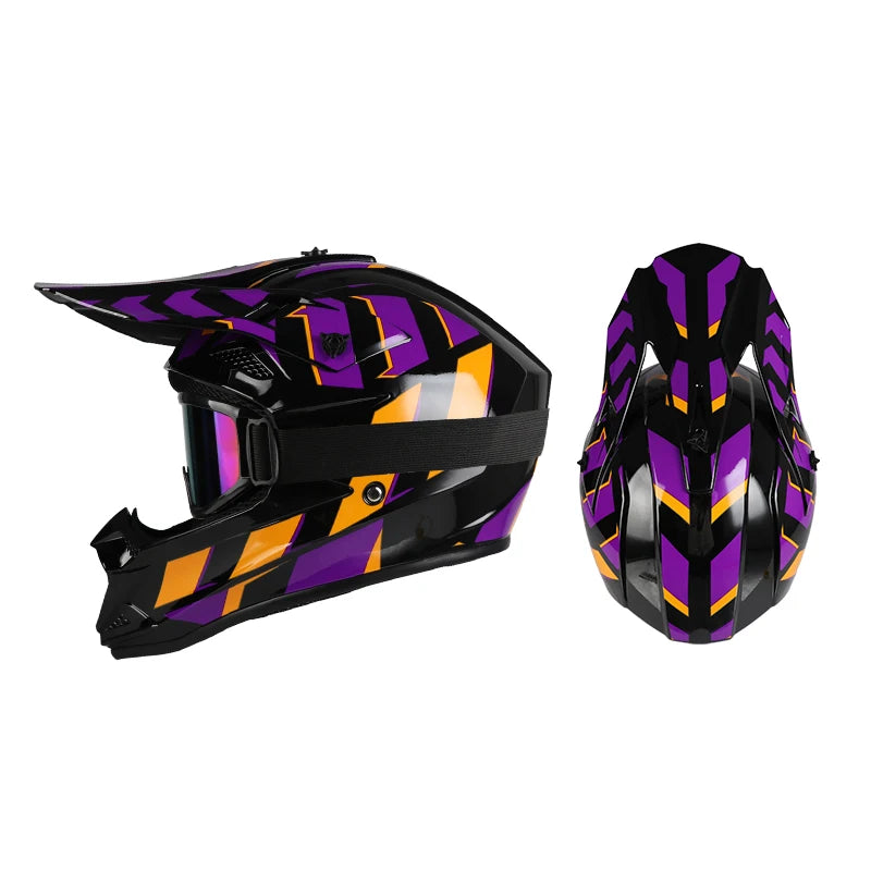 Off road motorcycle helmet rally downhill full helmet riding with goggles suitable for all seasons for men women and children