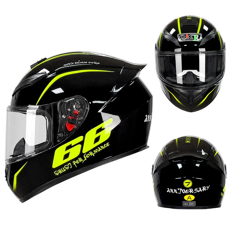 DOT Approved Motorcycle Full Face Helmet for Men Full Helmets Racing Scooter Cruiser Helm Kask Female Sports Helmet Motocross