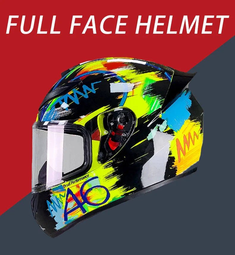 DOT Approved Motorcycle Full Face Helmet for Men Full Helmets Racing Scooter Cruiser Helm Kask Female Sports Helmet Motocross