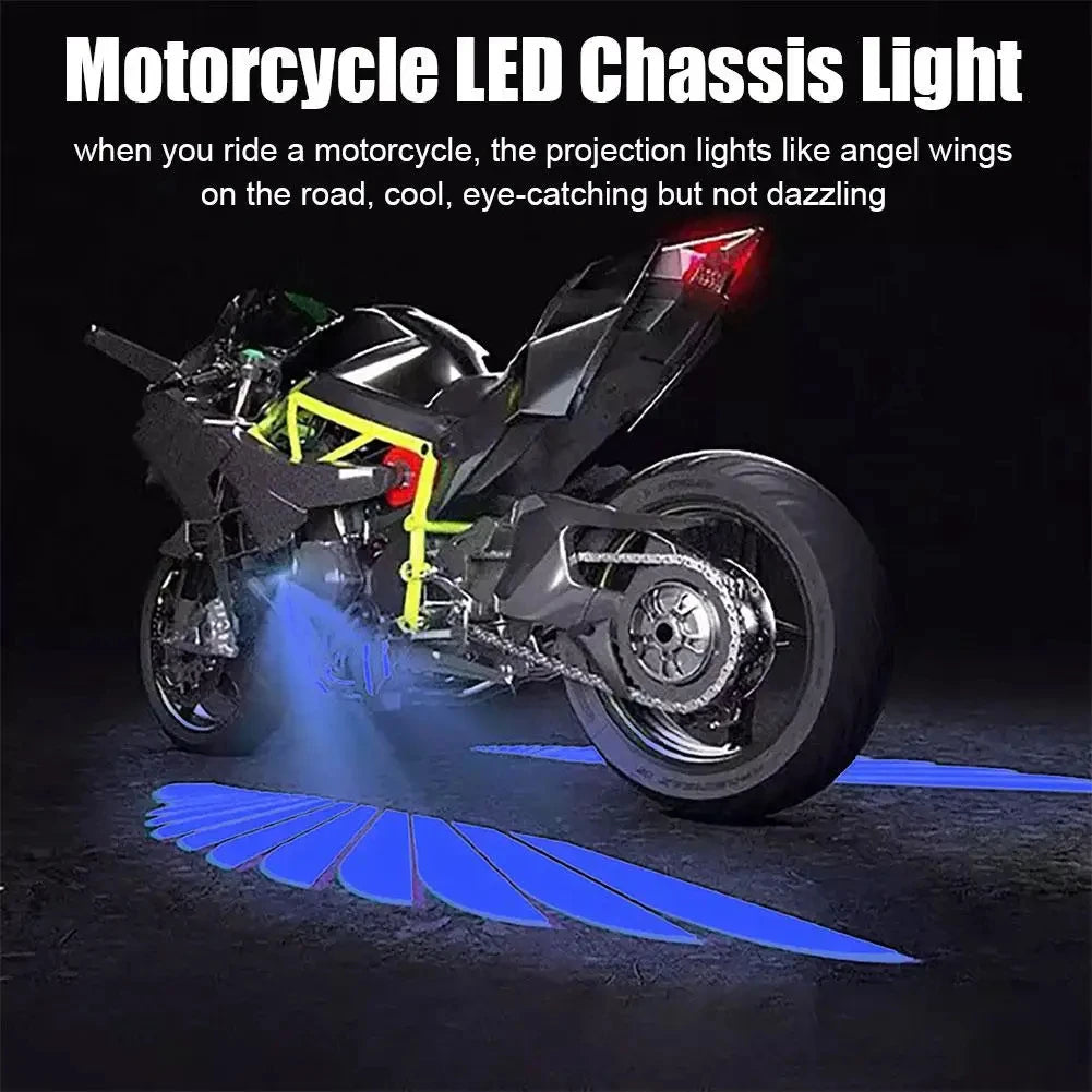2pcs Angel Wings Welcome Light For Motorcycle LED Underbody Light Projector Decorative Atmosphere Light Accessories