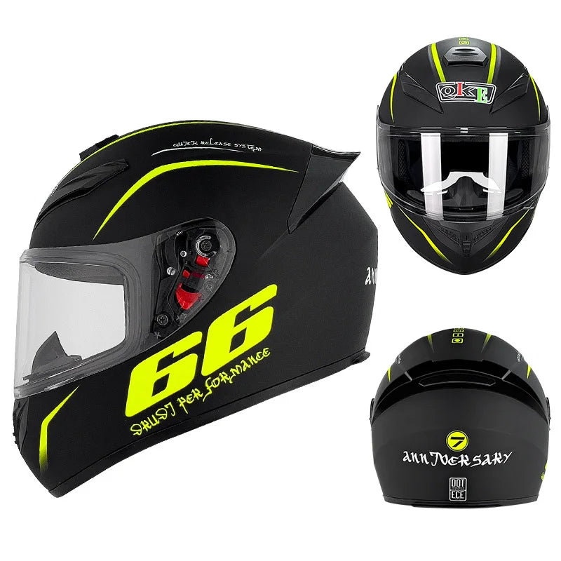 DOT Approved Motorcycle Full Face Helmet for Men Full Helmets Racing Scooter Cruiser Helm Kask Female Sports Helmet Motocross