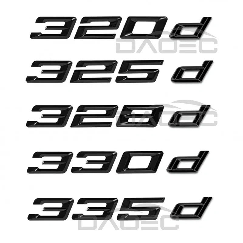 Car 3D ABS Trunk Letters Logo Badge Emblem Decals Sticker For BMW 3 series 320d 325d 328d 330d 335d E46 E90 E91 F30 F31 F34 G20
