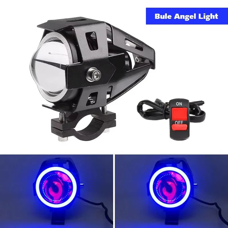 Motorcycle Headlight Fog Lights Super Bright Abgle Eyes Additional Spotlights Headlamp Motorcycle Auxiliary U7 LED Driving Lamp
