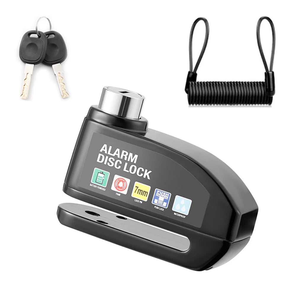Motorcycle Alarm Disc Brake Lock Security Moto Wheel Disk Padlock Waterproof 110dB Loud Anti Theft Alarma Motorcycle Disc Lock